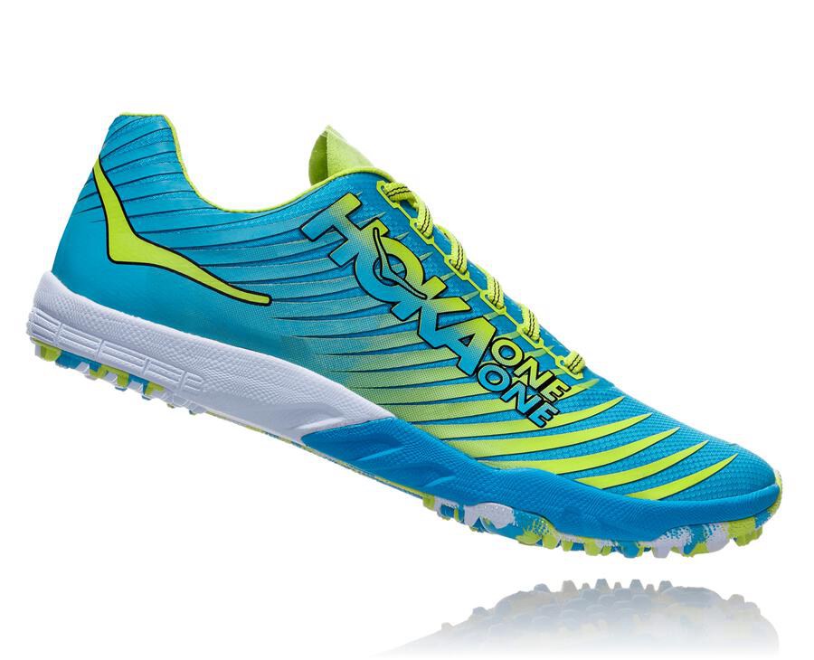 Hoka Australia One One EVO XC - Mens Spikes Blue/Green - IEYHL-4810